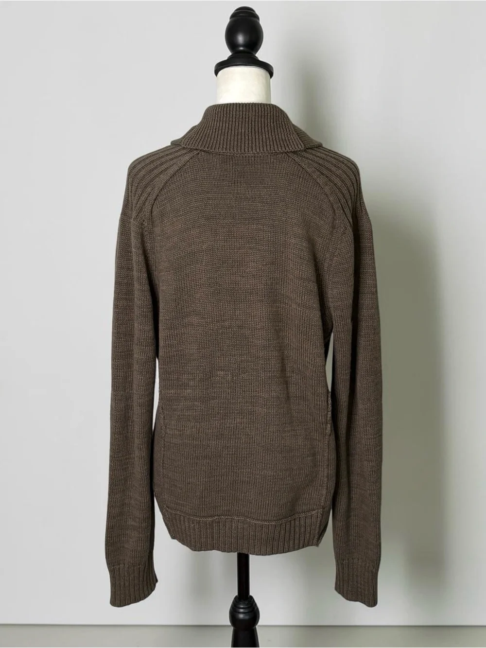 Lauren Ralph Lauren Brown Toggle Cardigan Sweater Shawl Collar Knit Casual XL